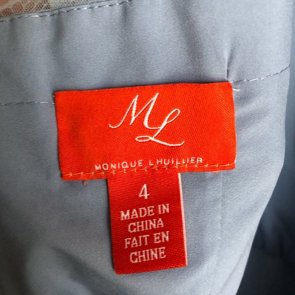 NWT Monique Lhuillier Blue Lace Tiered Dress Size 4 - Picture 9 of 12